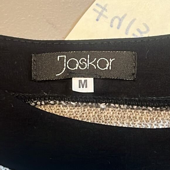 NWT Jaskar Abstract Grey Black Embellished Tunic Women's Size Med Made in Poland - Picture 6 of 7